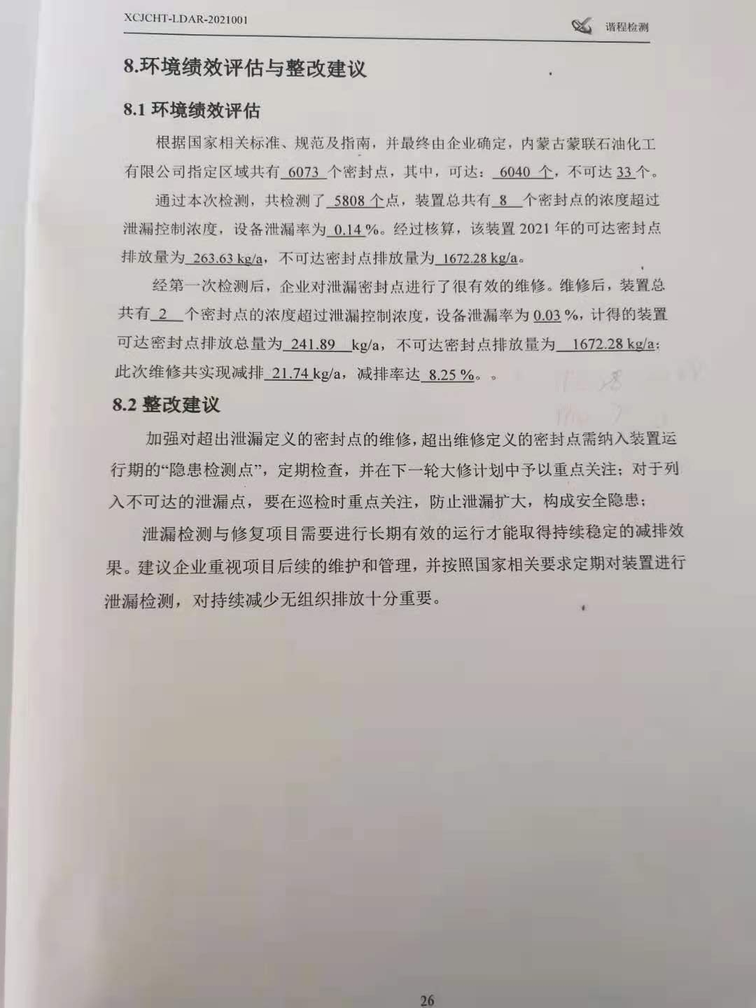2021年一季度LDAR评估报告